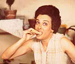 Doña María, Marilau’s mother, enjoying a taco at Marilau’s fifteenth birthday party